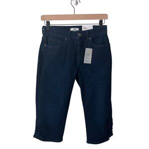 Croft & Barrow The Classic Stretch Skimmer Mid-Rise Cropped Dark Blue Jeans, NWT